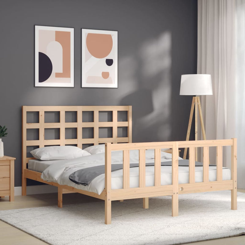 vidaXL tömör fenyőfa ágy matrac nélkül 140 x 200 cm