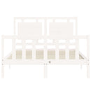 vidaXL fehér tömör fenyőfa ágy matrac nélkül 120 x 200 cm