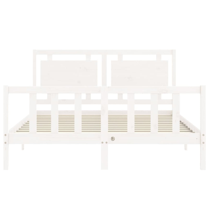 vidaXL fehér tömör fenyőfa ágy matrac nélkül 160 x 200 cm