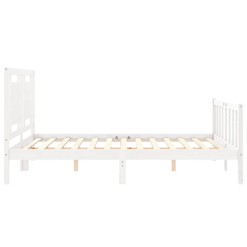 vidaXL fehér tömör fenyőfa ágy matrac nélkül 160 x 200 cm
