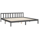 vidaXL szürke tömör fa ágykeret fejtámlával 200 x 200 cm
