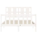 vidaXL fehér tömör fenyőfa ágy matrac nélkül 120 x 200 cm