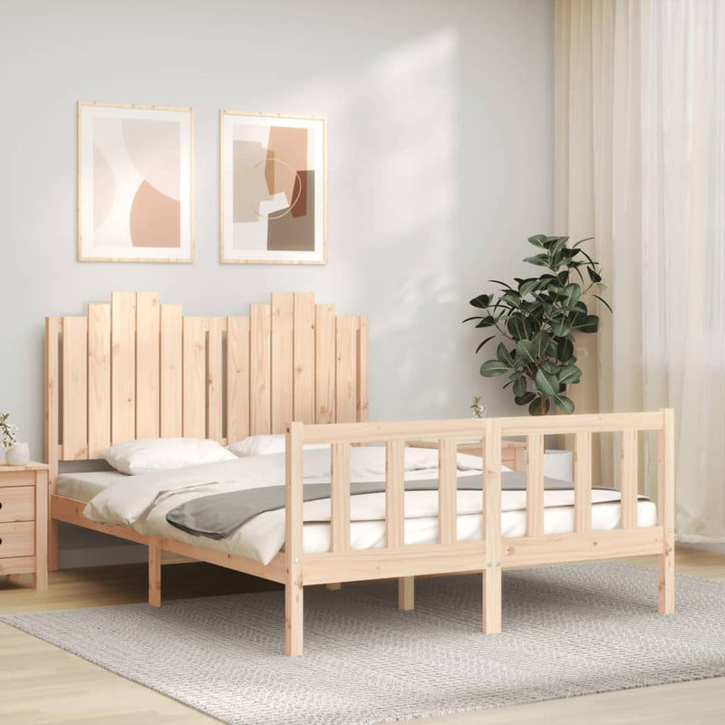 vidaXL tömör fenyőfa ágy matrac nélkül 140 x 200 cm