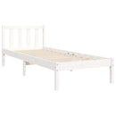vidaXL fehér tömör fa ágykeret fejtámlával Small Single