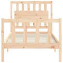vidaXL tömör fa ágykeret fejtámlával (Single)