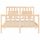 vidaXL tömör fa ágykeret fejtámlával Double