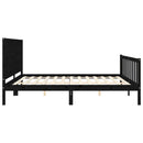 vidaXL fekete tömör fa ágykeret fejtámlával 200 x 200 cm