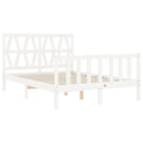 vidaXL fehér tömör fenyőfa ágy matrac nélkül 120 x 200 cm