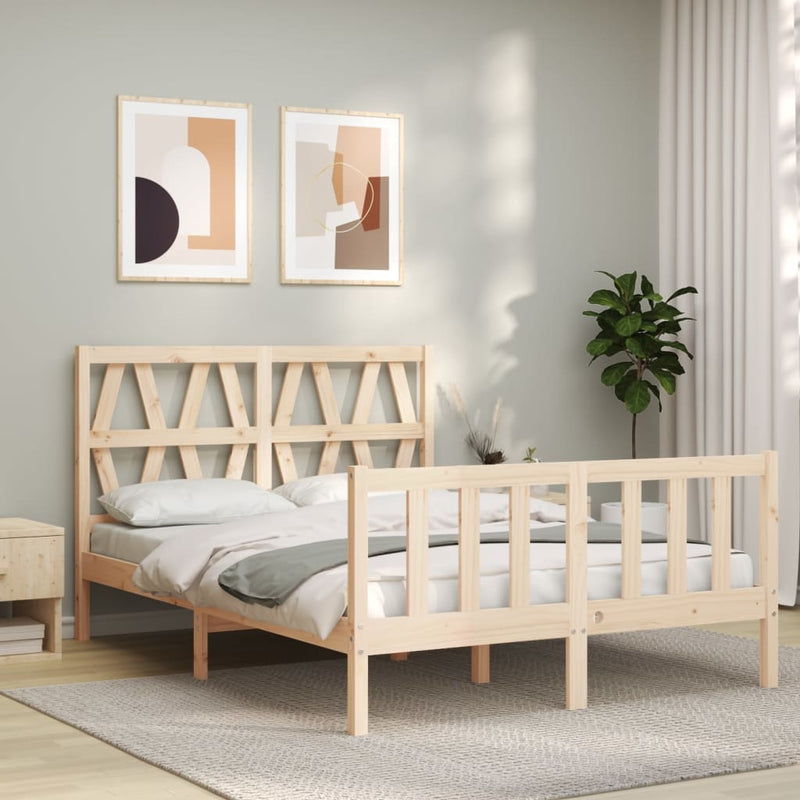 vidaXL tömör fenyőfa ágy matrac nélkül 140 x 200 cm