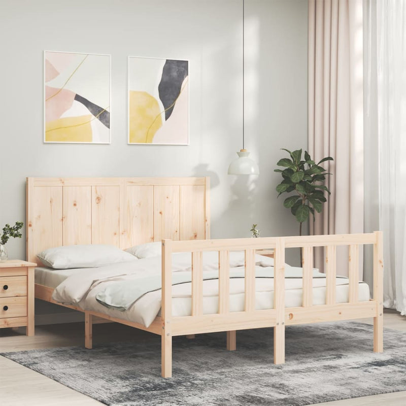 vidaXL tömör fenyőfa ágy matrac nélkül 140 x 200 cm