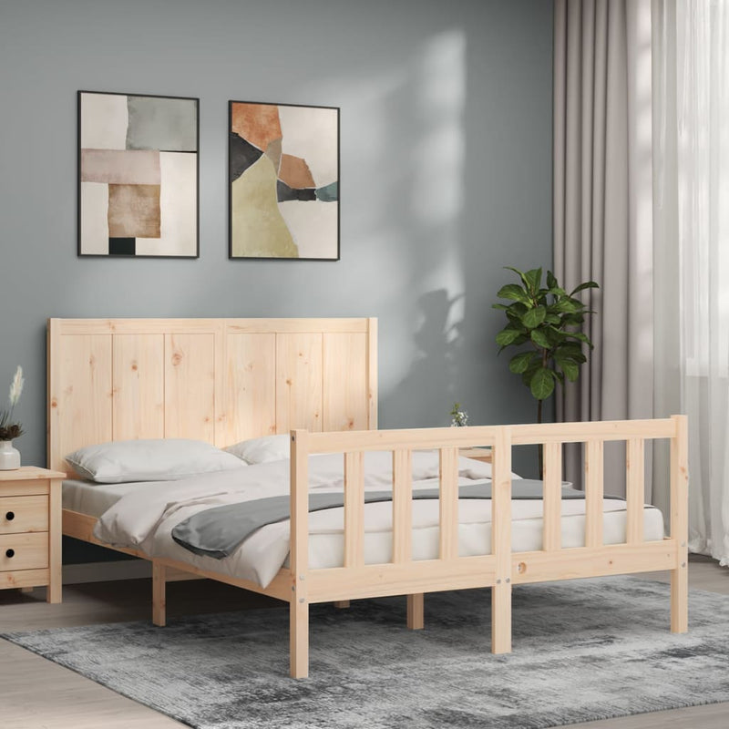 vidaXL tömör fenyőfa ágy matrac nélkül 140 x 200 cm