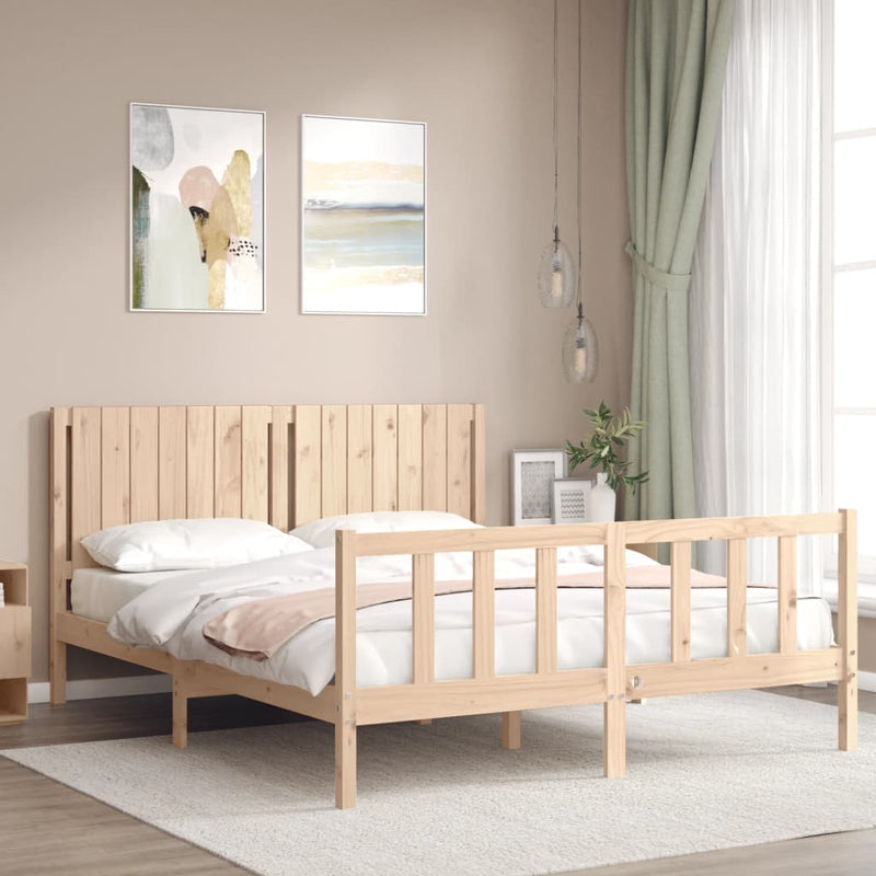 vidaXL tömör fenyőfa ágy matrac nélkül 160 x 200 cm
