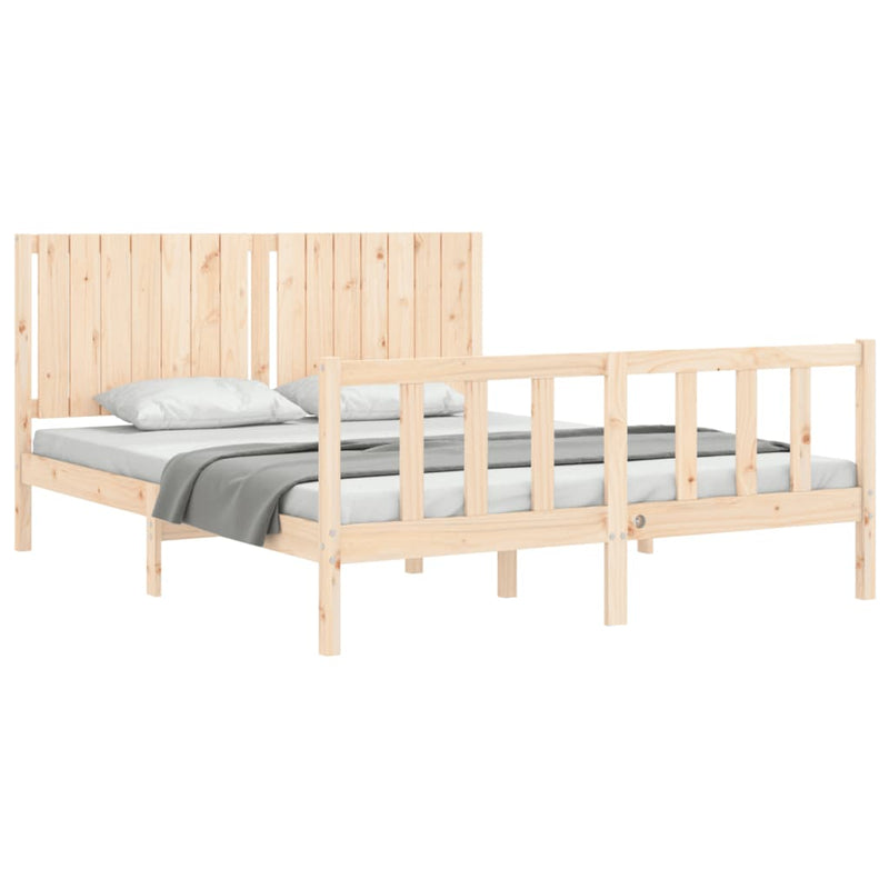 vidaXL tömör fenyőfa ágy matrac nélkül 160 x 200 cm
