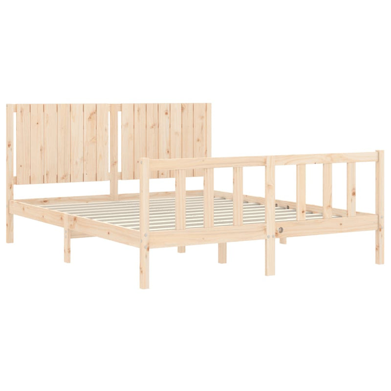 vidaXL tömör fenyőfa ágy matrac nélkül 160 x 200 cm