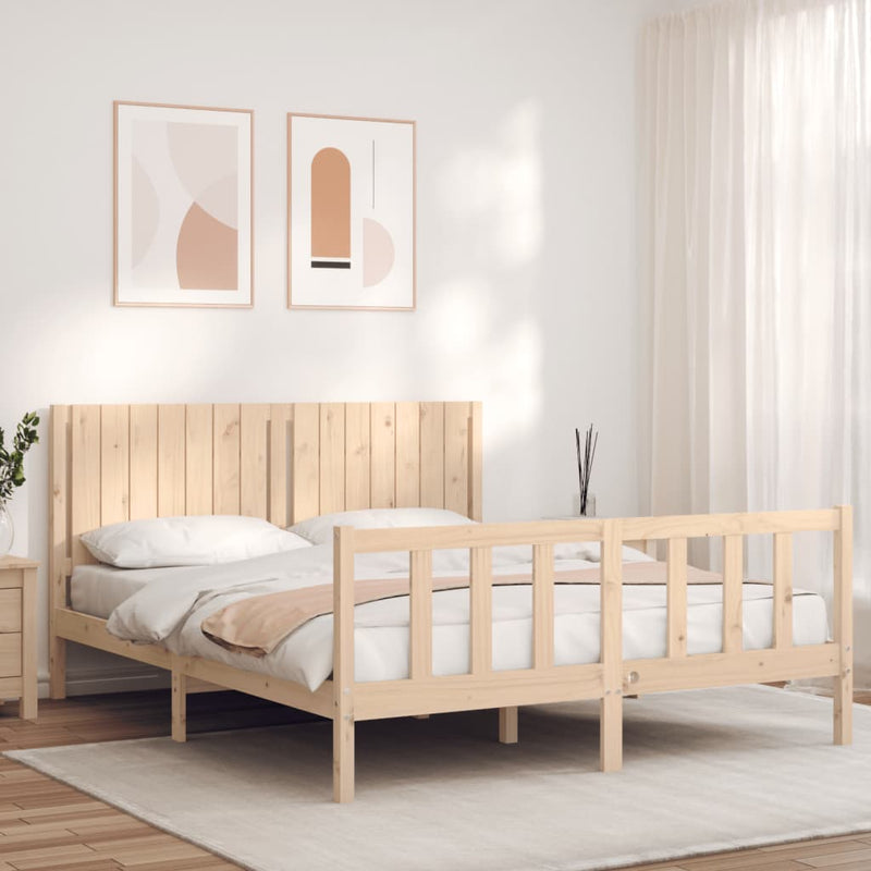 vidaXL tömör fenyőfa ágy matrac nélkül 160 x 200 cm