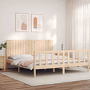 vidaXL tömör fa ágykeret fejtámlával Super King Size