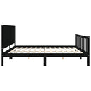 vidaXL fekete tömör fa ágykeret fejtámlával 200 x 200 cm