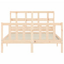 vidaXL tömör fa ágykeret fejtámlával Double