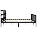 vidaXL fekete tömör fa ágykeret fejtámlával 200 x 200 cm