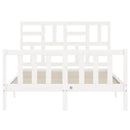 vidaXL fehér tömör fenyőfa ágy matrac nélkül 140x190 cm
