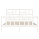 vidaXL fehér tömör fenyőfa ágy matrac nélkül 160 x 200 cm