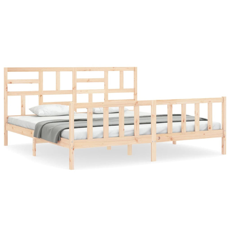 vidaXL tömör fenyőfa ágy matrac nélkül 200 x 200 cm