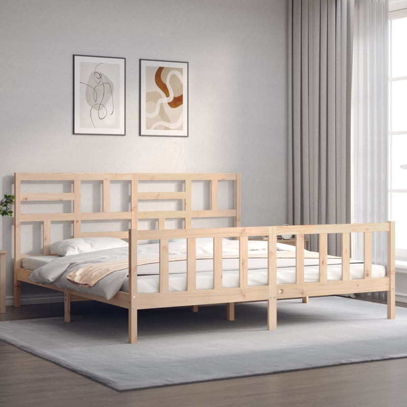 vidaXL tömör fenyőfa ágy matrac nélkül 200 x 200 cm