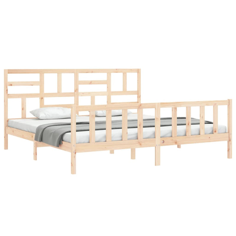 vidaXL tömör fenyőfa ágy matrac nélkül 200 x 200 cm