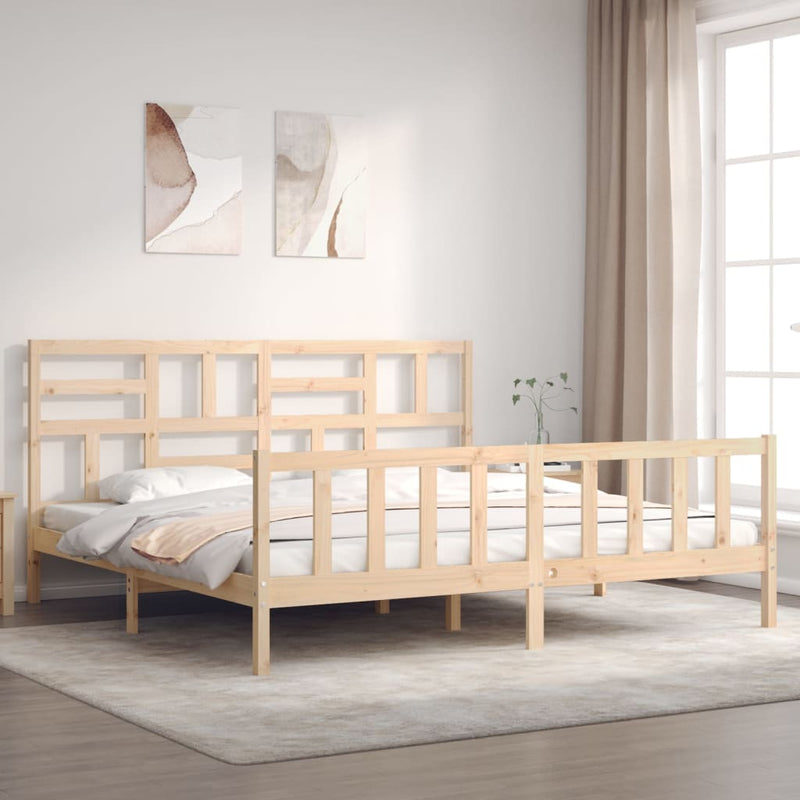 vidaXL tömör fenyőfa ágy matrac nélkül 200 x 200 cm