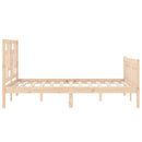 vidaXL tömör fa ágykeret fejtámlával Double
