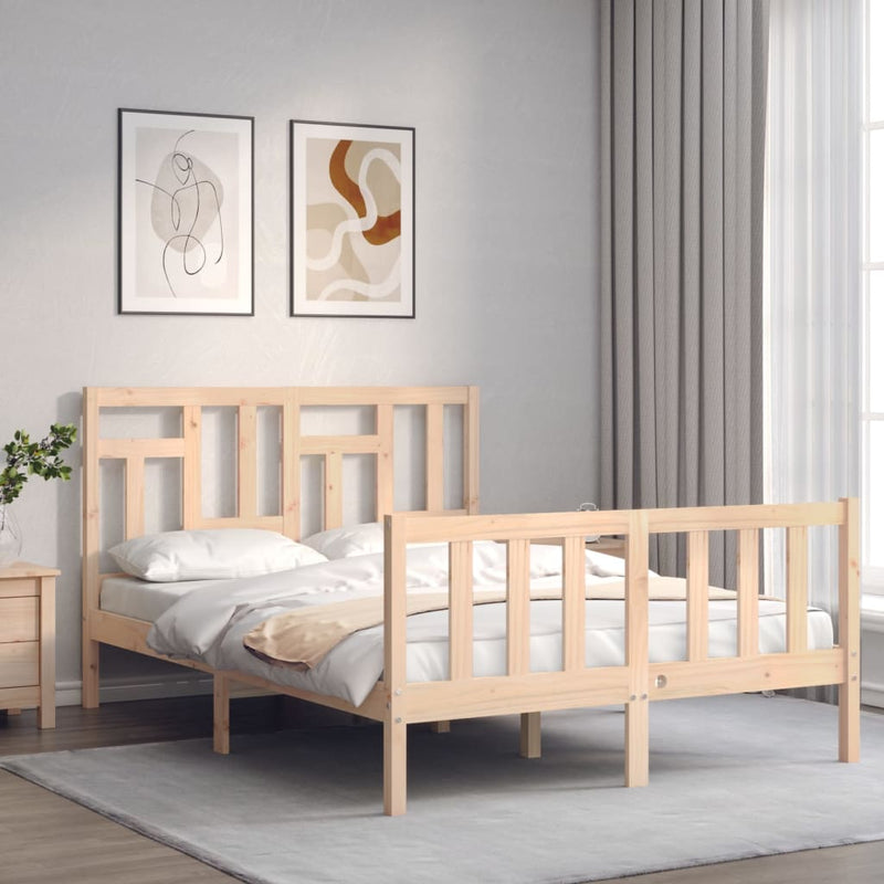 vidaXL tömör fenyőfa ágy matrac nélkül 140 x 200 cm