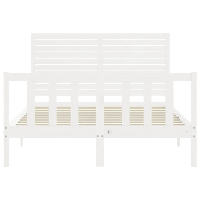 vidaXL fehér tömör fenyőfa ágy matrac nélkül 140x190 cm