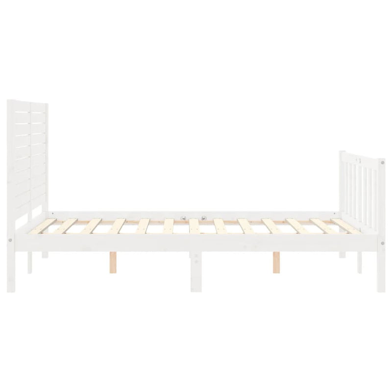 vidaXL fehér tömör fenyőfa ágy matrac nélkül 140x190 cm
