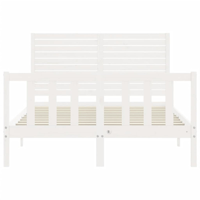 vidaXL fehér tömör fenyőfa ágy matrac nélkül 120 x 200 cm