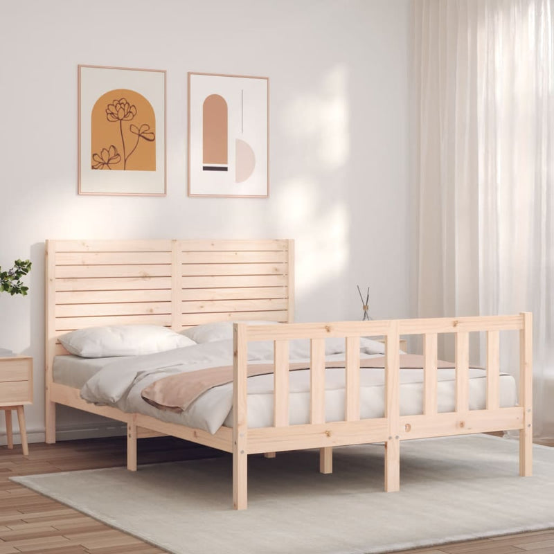 vidaXL tömör fenyőfa ágy matrac nélkül 140 x 200 cm