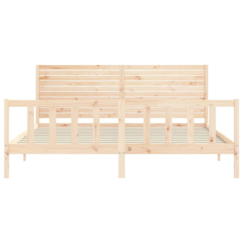 vidaXL tömör fenyőfa ágy matrac nélkül 200 x 200 cm