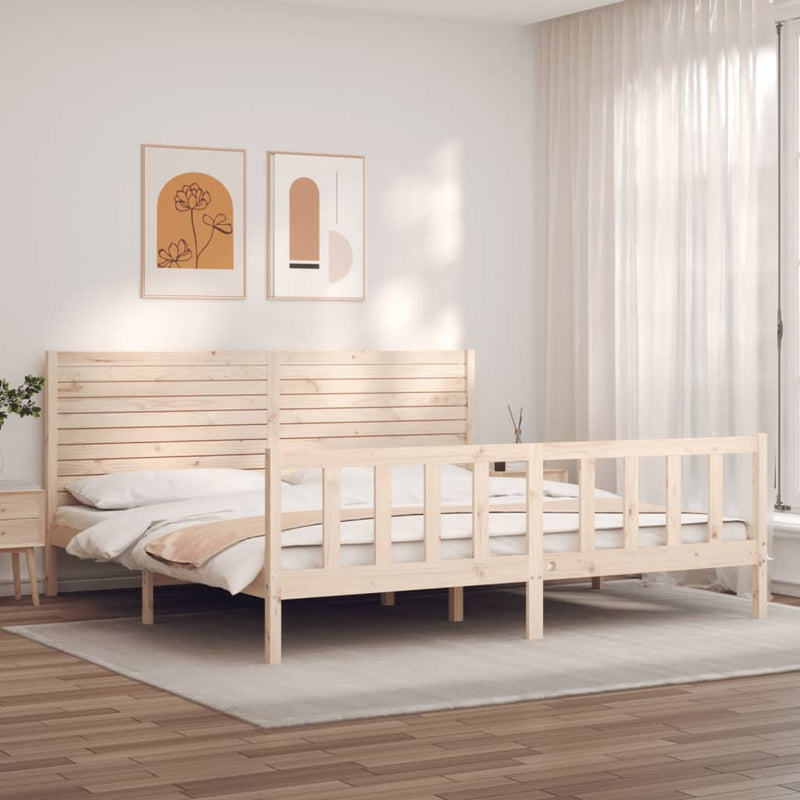 vidaXL tömör fenyőfa ágy matrac nélkül 200 x 200 cm