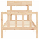 vidaXL tömör fa ágykeret fejtámlával (Single)