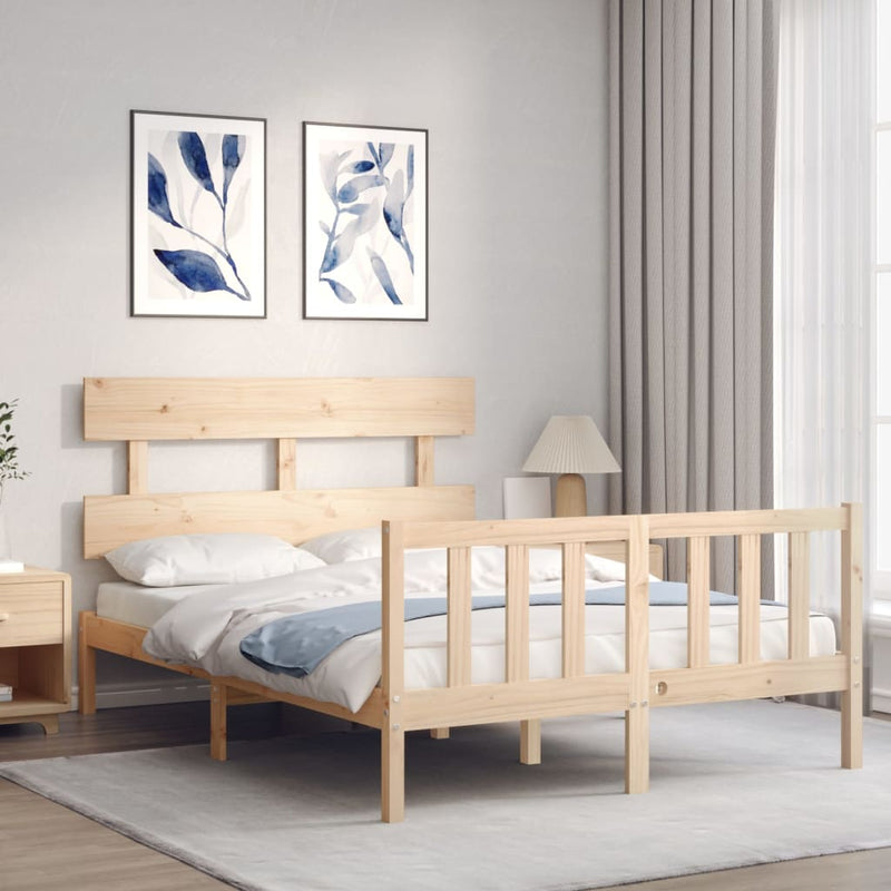 vidaXL tömör fenyőfa ágy matrac nélkül 140 x 200 cm