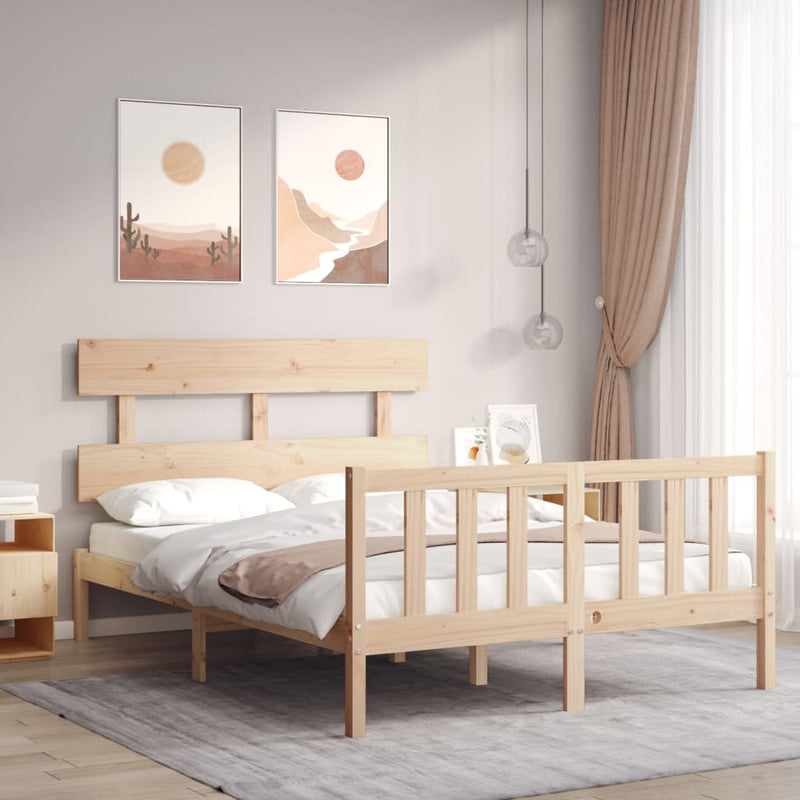 vidaXL tömör fenyőfa ágy matrac nélkül 140 x 200 cm