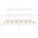 vidaXL fehér tömör fenyőfa ágy matrac nélkül 160 x 200 cm