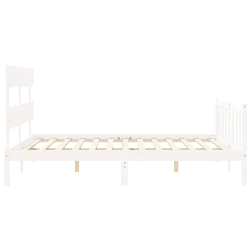 vidaXL fehér tömör fenyőfa ágy matrac nélkül 160 x 200 cm