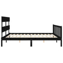 vidaXL fekete tömör fa ágykeret fejtámlával 200 x 200 cm