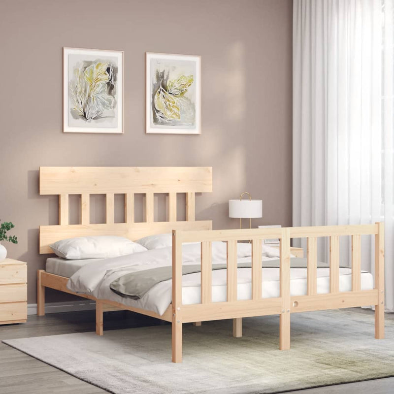 vidaXL tömör fenyőfa ágy matrac nélkül 140 x 200 cm