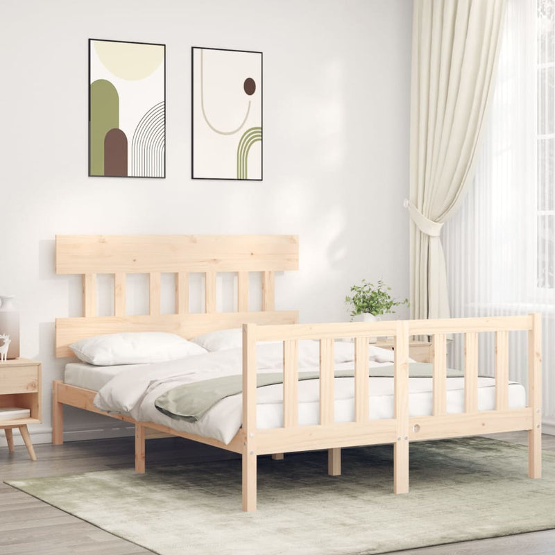 vidaXL tömör fenyőfa ágy matrac nélkül 140 x 200 cm