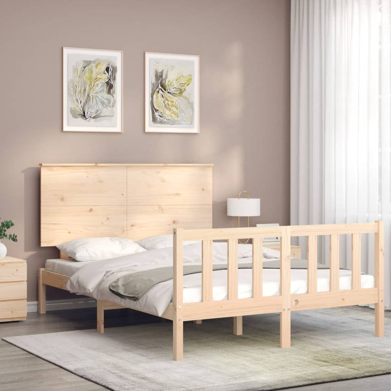 vidaXL tömör fenyőfa ágy matrac nélkül 140 x 200 cm