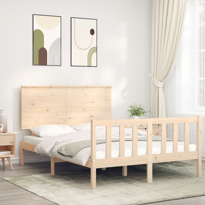 vidaXL tömör fenyőfa ágy matrac nélkül 140 x 200 cm