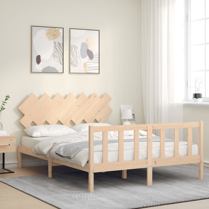 vidaXL tömör fenyőfa ágy matrac nélkül 140 x 200 cm