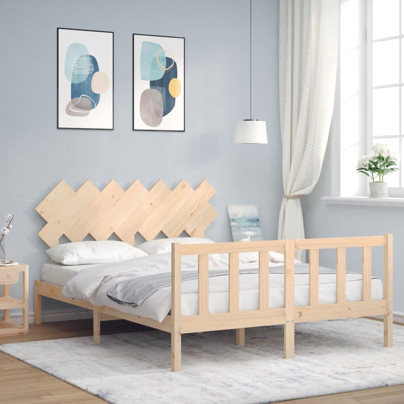 vidaXL tömör fenyőfa ágy matrac nélkül 140 x 200 cm