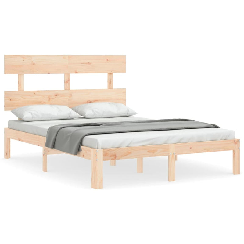 vidaXL tömör fenyőfa ágy matrac nélkül 140 x 190 cm